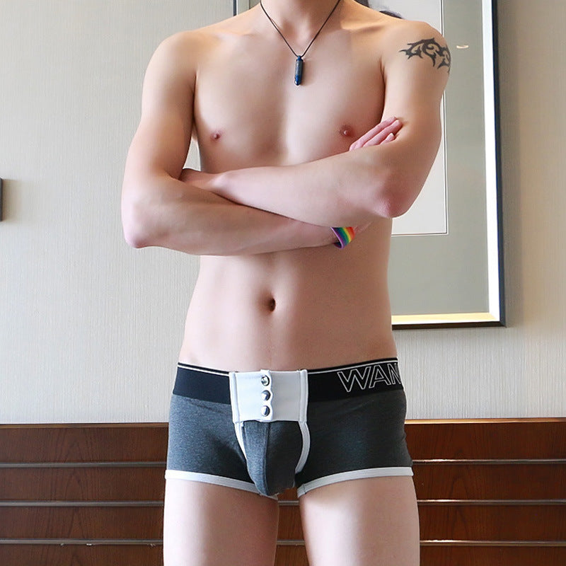 Wide Button Waist Seal Design Men's Boxers