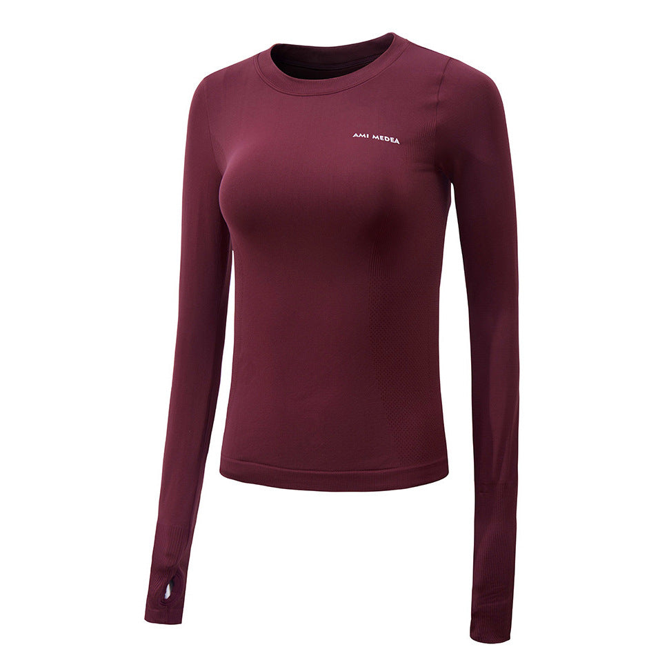 Sun protection workout clothes female long-sleeved sports shirt running quick-drying t-shirt tight-fitting thin sleeve refers to yoga clothing bottoming shirt