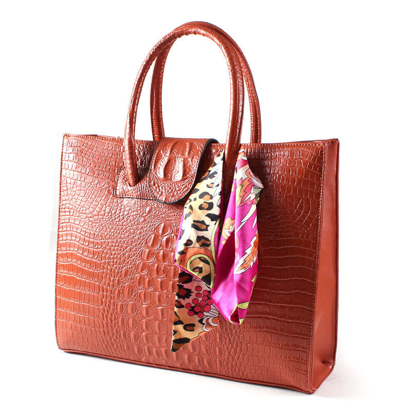 Crocodile ladies bags new fashion big shoulder bag leather bags wholesale