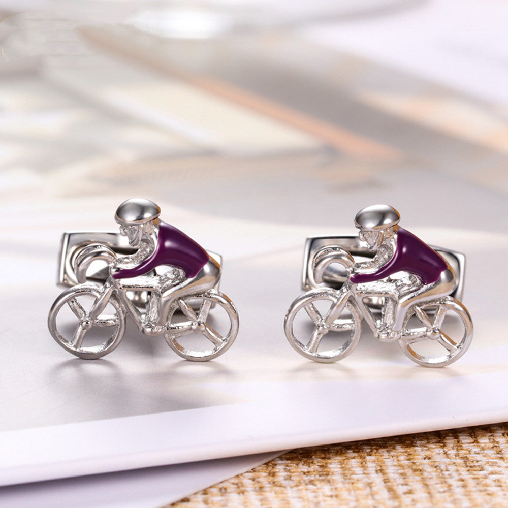 High Grade Stainless Steel Cufflinks Cycling Men's French Shirt Sleeve Stud