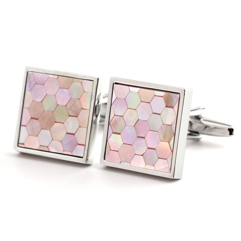 Pink Shells and Shells Men and Women French Shirt Cufflinks Cuff Nails