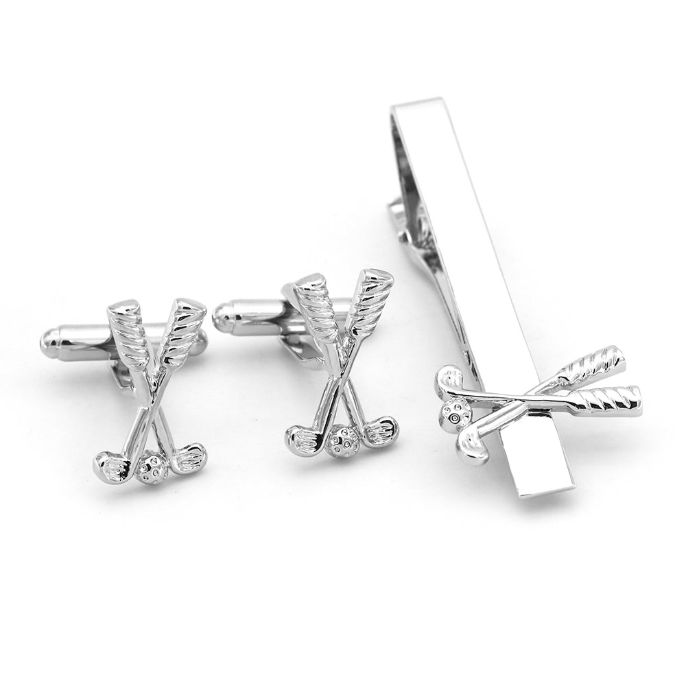 Fashion Silver Bass Guitar French Shirt Cufflinks