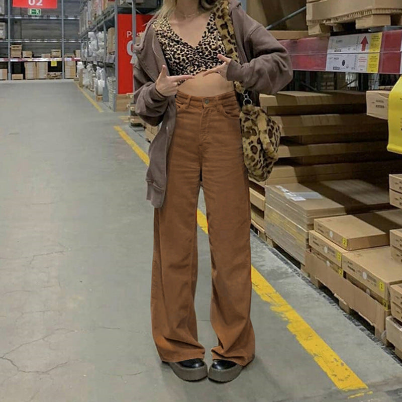 Corduroy Mopping The Floor Drape Wide-Leg Casual Trousers Women's Autumn European And American Ebay New Women's Clothing