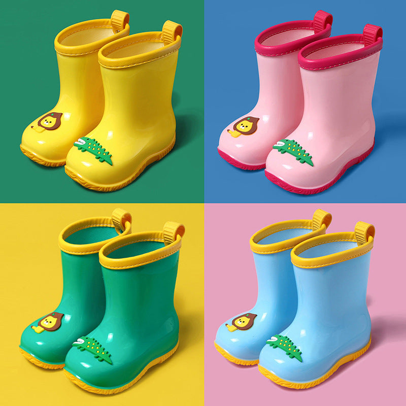 Children'S Cartoon Lion And Crocodile Rain Boots For Boys And Girls Baby Non-Slip Wear-Resistant Rain Boots For Toddlers And Children Cute Water Shoes