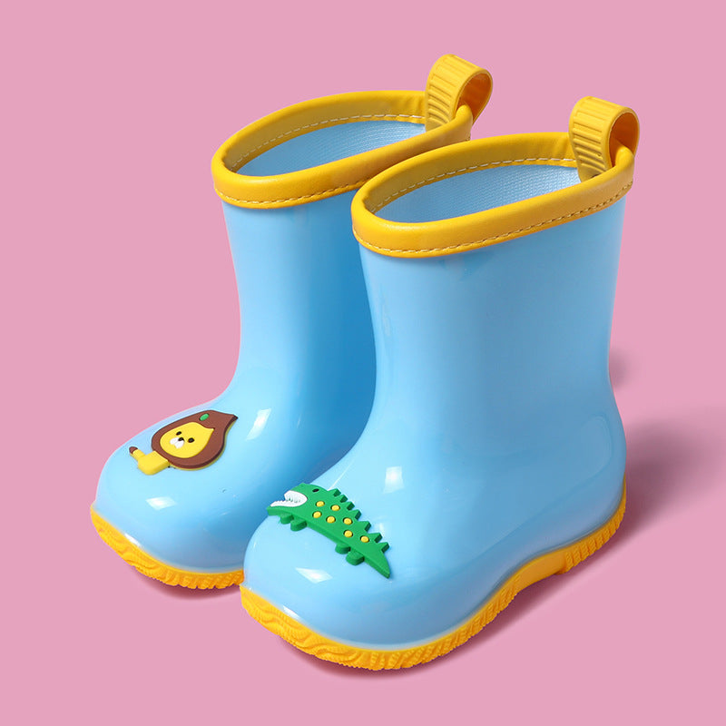 Children'S Cartoon Lion And Crocodile Rain Boots For Boys And Girls Baby Non-Slip Wear-Resistant Rain Boots For Toddlers And Children Cute Water Shoes