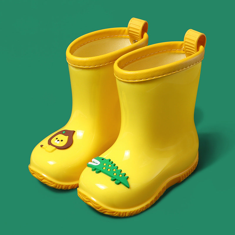 Children'S Cartoon Lion And Crocodile Rain Boots For Boys And Girls Baby Non-Slip Wear-Resistant Rain Boots For Toddlers And Children Cute Water Shoes