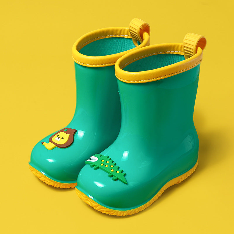 Children'S Cartoon Lion And Crocodile Rain Boots For Boys And Girls Baby Non-Slip Wear-Resistant Rain Boots For Toddlers And Children Cute Water Shoes