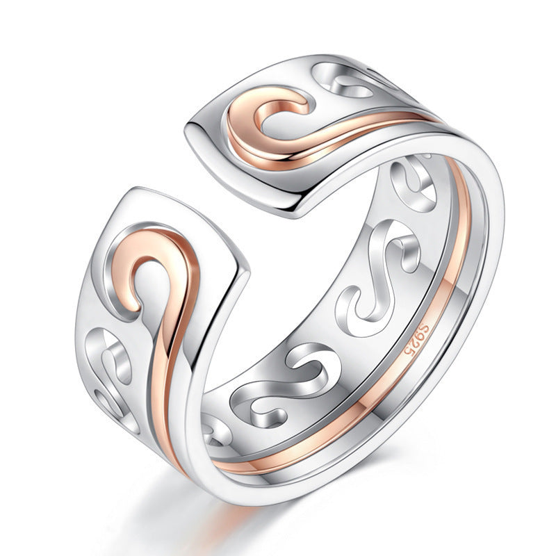 A Pair Of S925 Silver Gold Hoop Rings For Men And Women