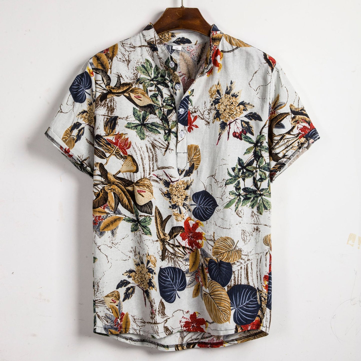 New Men's Hot-selling Floral Short Sleeve Shirt