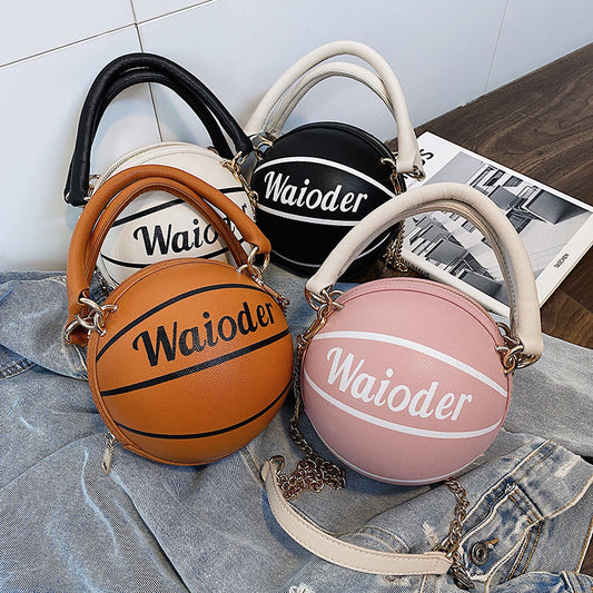 Basketball Shape Handbags and Purses for Women Chain Shoulder Crossbody Bag Girls Ladies HandBags