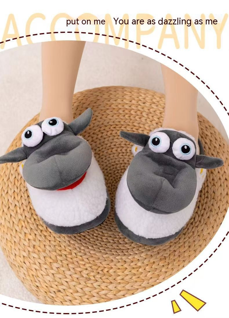 Sheep Slippers Plush Cotton Winter Thermal Home Wear Slippers