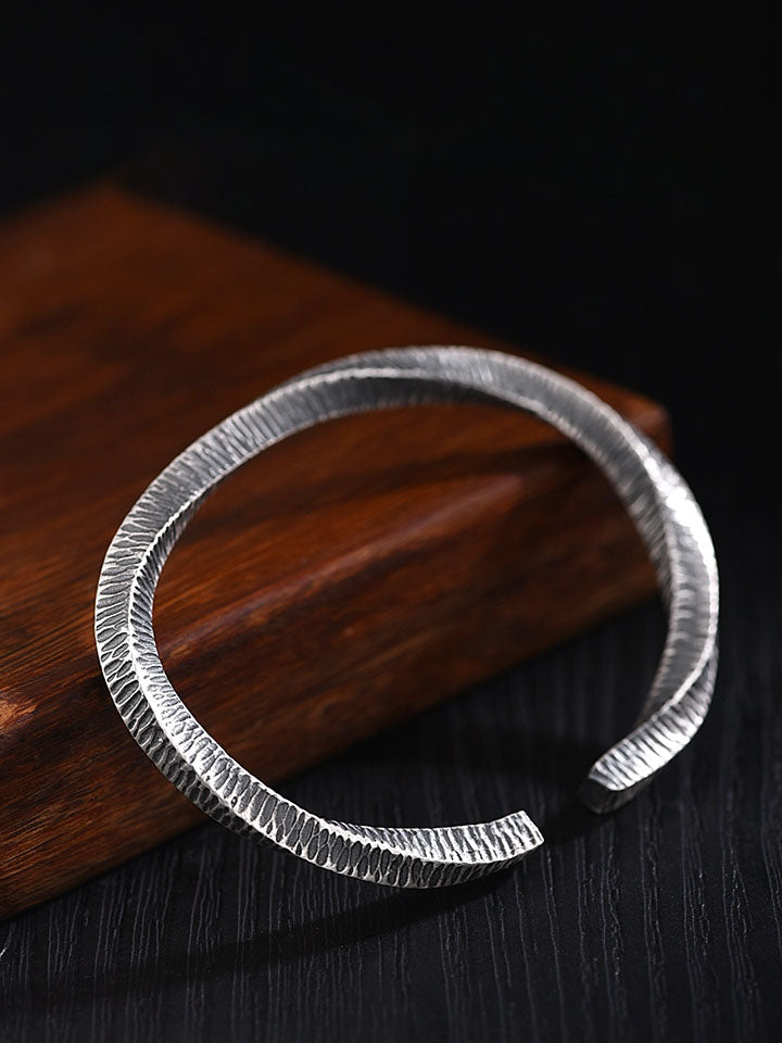 999 Sterling Silver Mobius Ring Bracelet For Men And Women