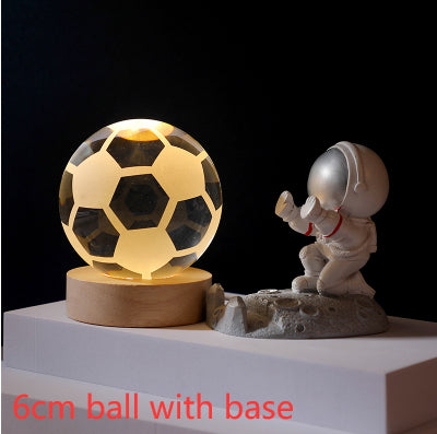 3D Crystal Ball Night Light Solar System Cosmic Theme LED Decoration Light Wooden Base Astronomy Nightlights Birthday Gift