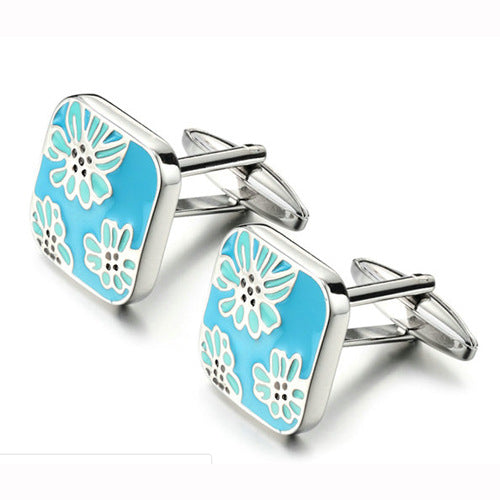 French cuffs metal painted cufflinks