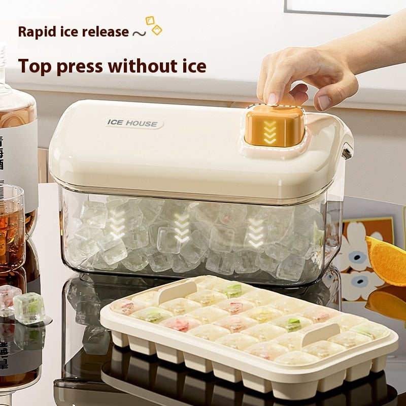 Ice Tray Large Capacity Household Food Grade One-click Press Ice Extractor - Kitchen Gadgets