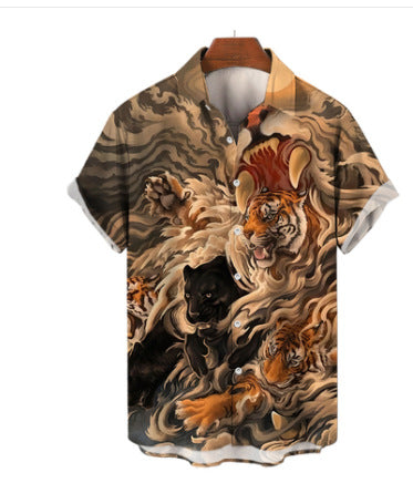 Men's Short Sleeve Shirt Top 3D Digital Printing