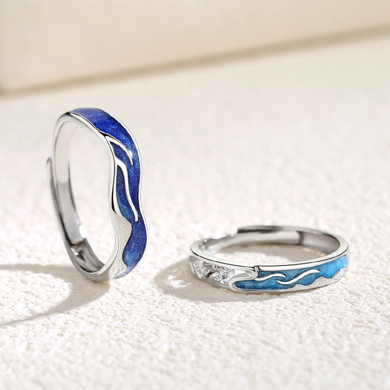 A Pair Of Pure Silver Wave Rings