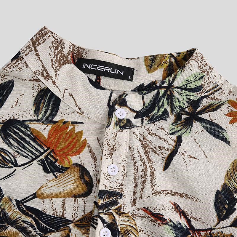 New Men's Hot-selling Floral Short Sleeve Shirt