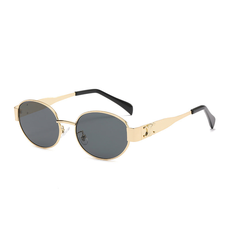 Sunglasses Punk Style Retro Glasses Oval Metal Sunglasses