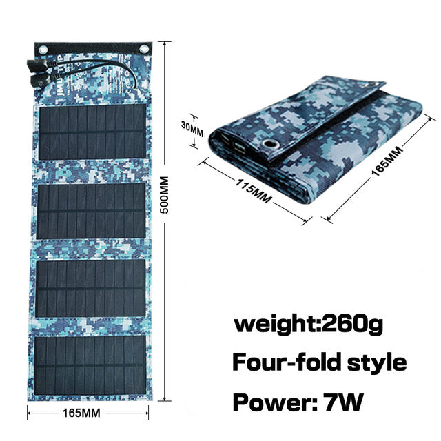 Outdoor Hiking Waterproof Solar Panel 5V 7W For  Samsu