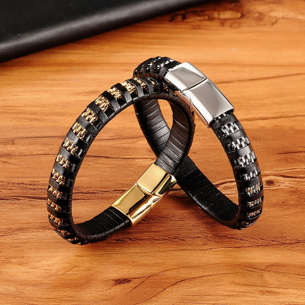 Stainless Steel Multi-leather Rope Bracelet Fashion Trend Men And Women Couple Bracelet Fashion Jewelry