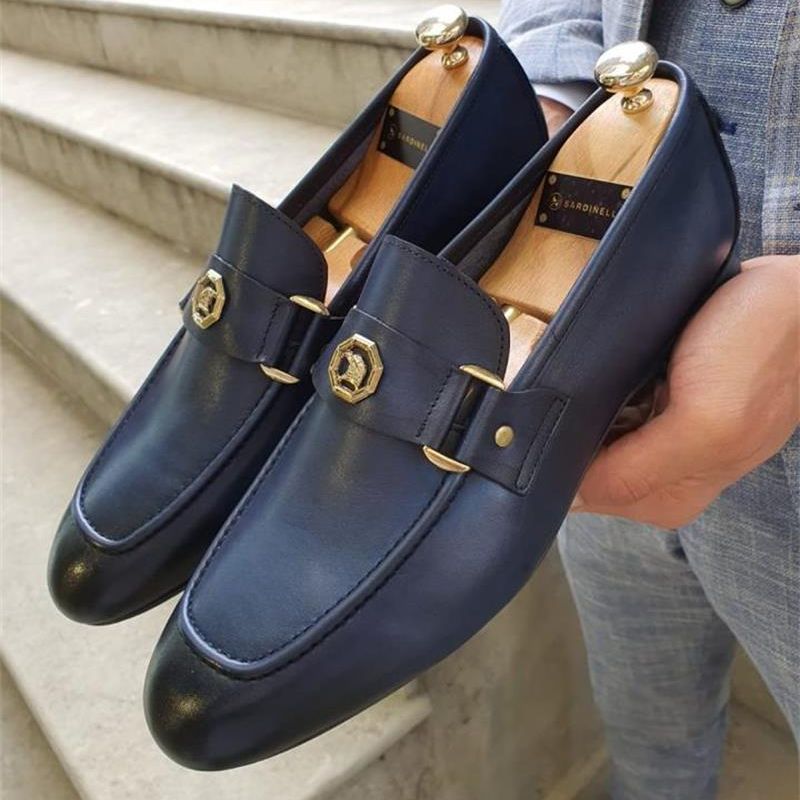 Large Size Business Shoes Men's British Style Fashion Polished Loafers Pure Color Lazy Shoes Men