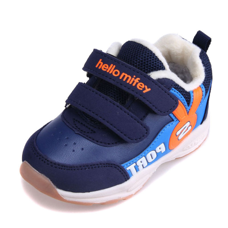 Plush sports cotton shoes for boys and girls