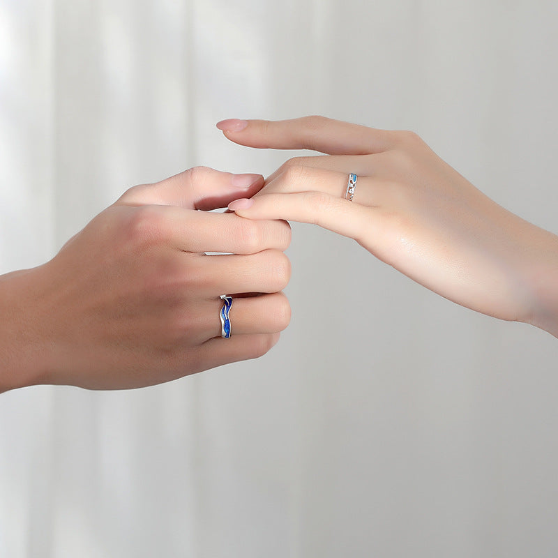 A Pair Of Pure Silver Wave Rings