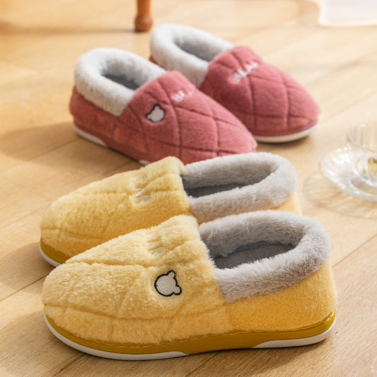 Bear Slippers Winter Home Shoes Warm Plush Shoes