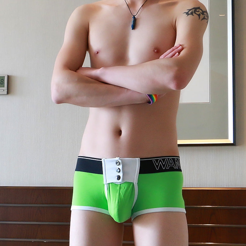 Wide Button Waist Seal Design Men's Boxers