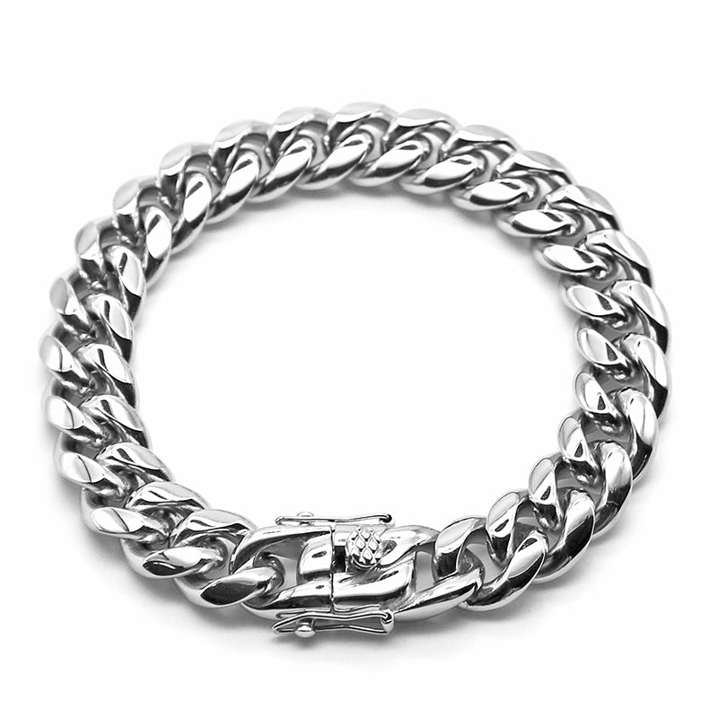 Cuban Trend Titanium Steel Gold Plated Zircon Bracelet For Men