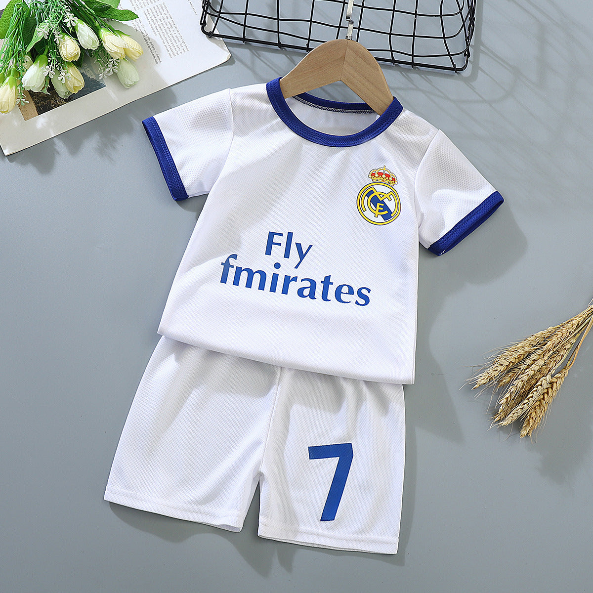 Boys And Girls Spring And Summer Jersey Training Wear Baby Short Sleeve Shorts Quick-drying Mesh Breathable