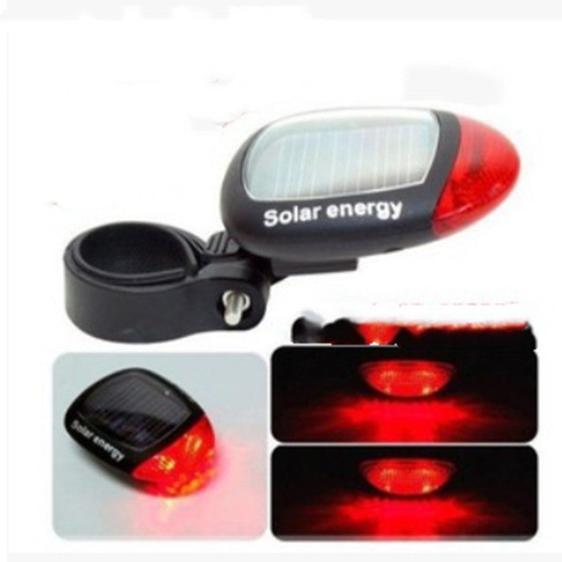 Bicycle Solar Panel Charging Tail Light Warning Light