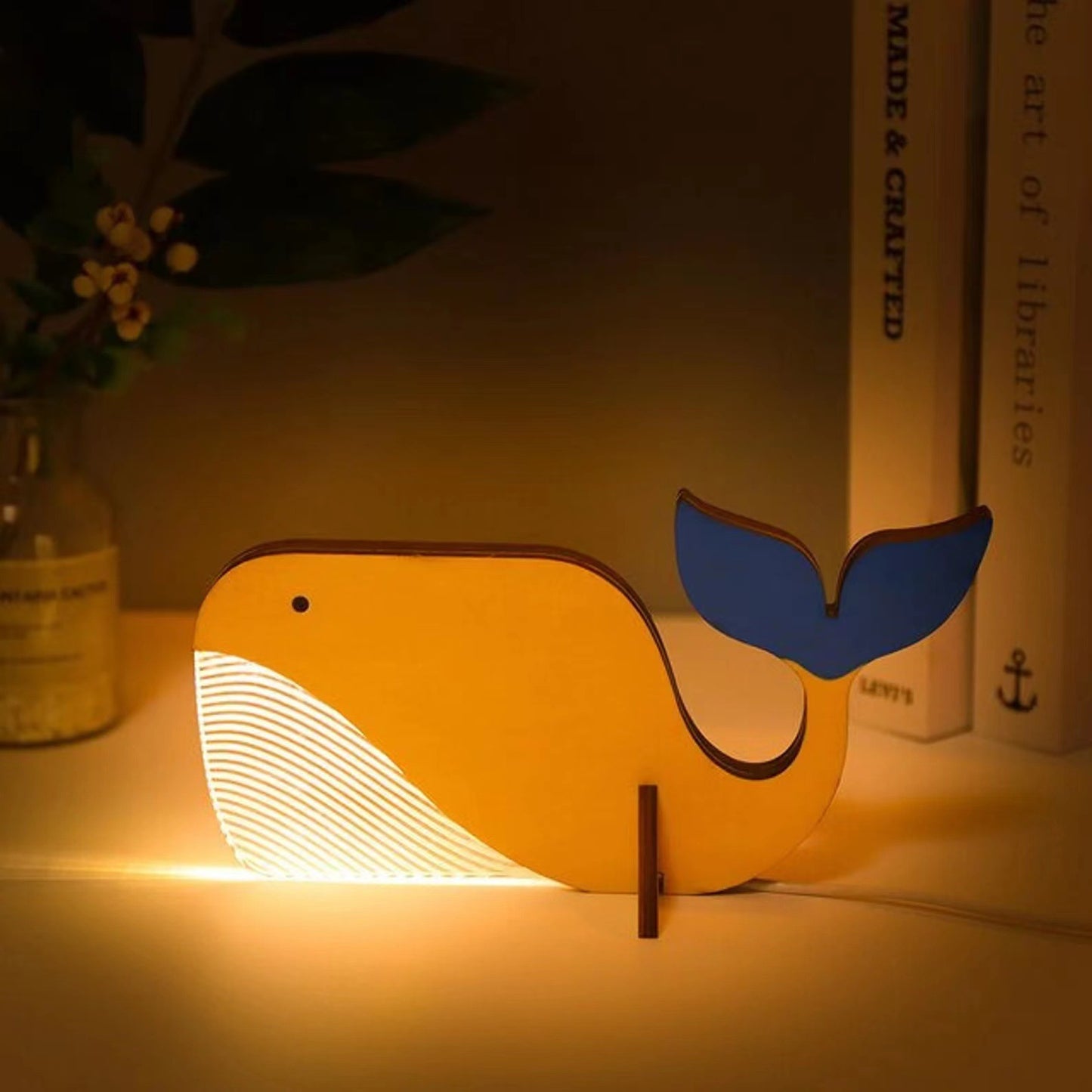 Hot-selling New Arrival Owl Peacock Wooden Decorative Acrylic LED Decorative Lamp Home Decoration