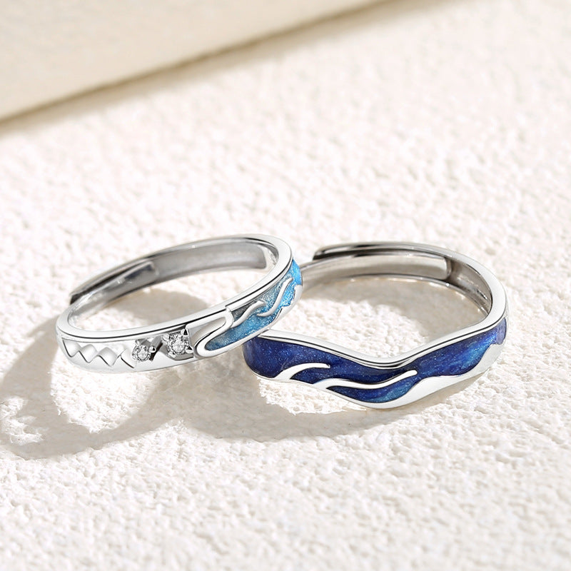 A Pair Of Pure Silver Wave Rings