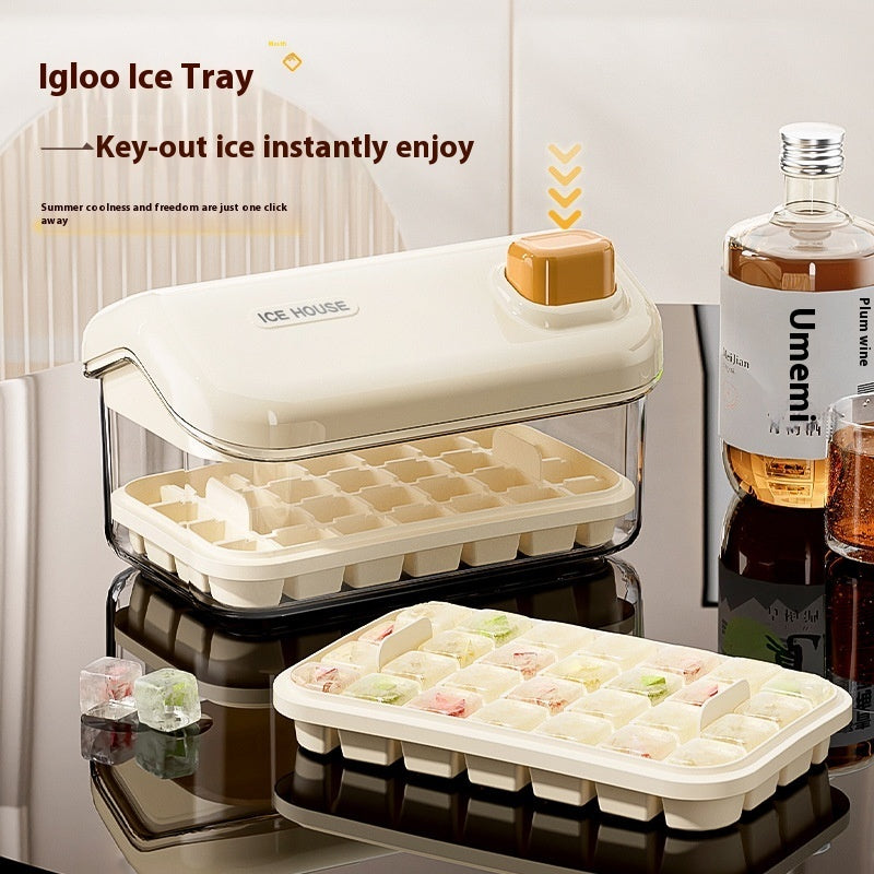 Ice Tray Large Capacity Household Food Grade One-click Press Ice Extractor - Kitchen Gadgets