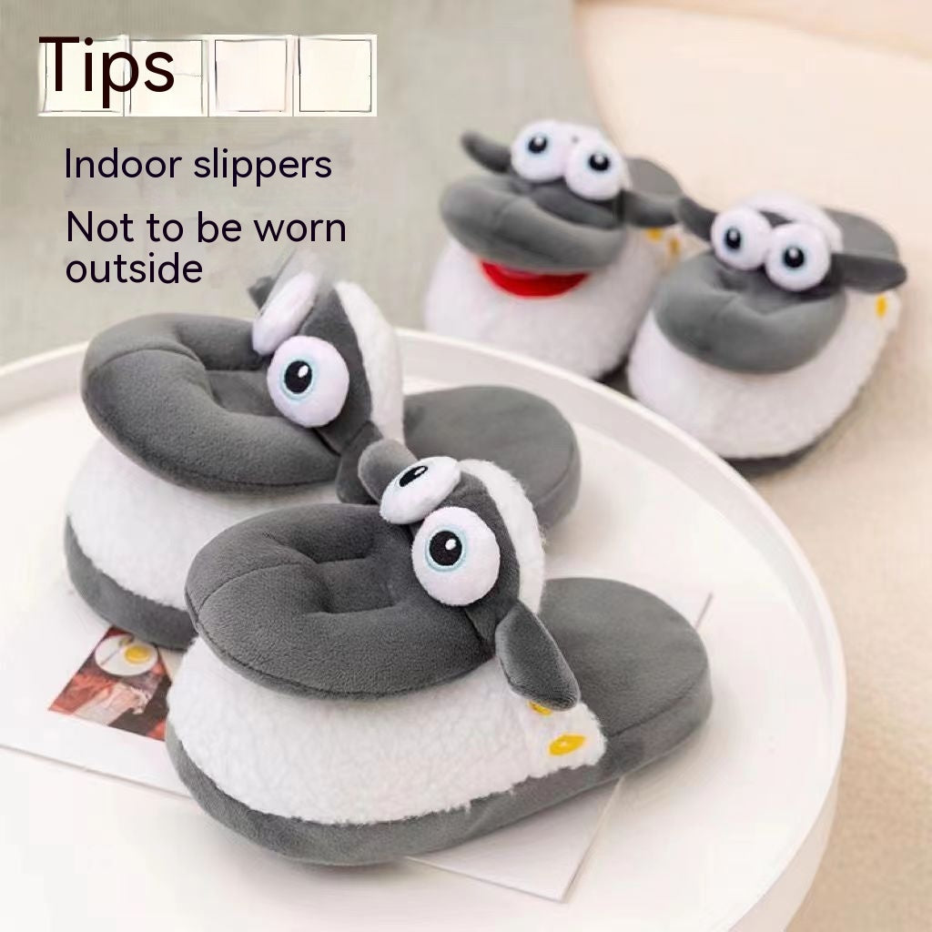 Sheep Slippers Plush Cotton Winter Thermal Home Wear Slippers