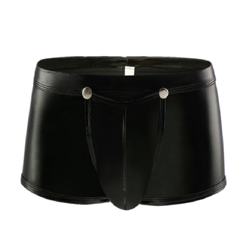 Men's PVC Bright Leather Boxers