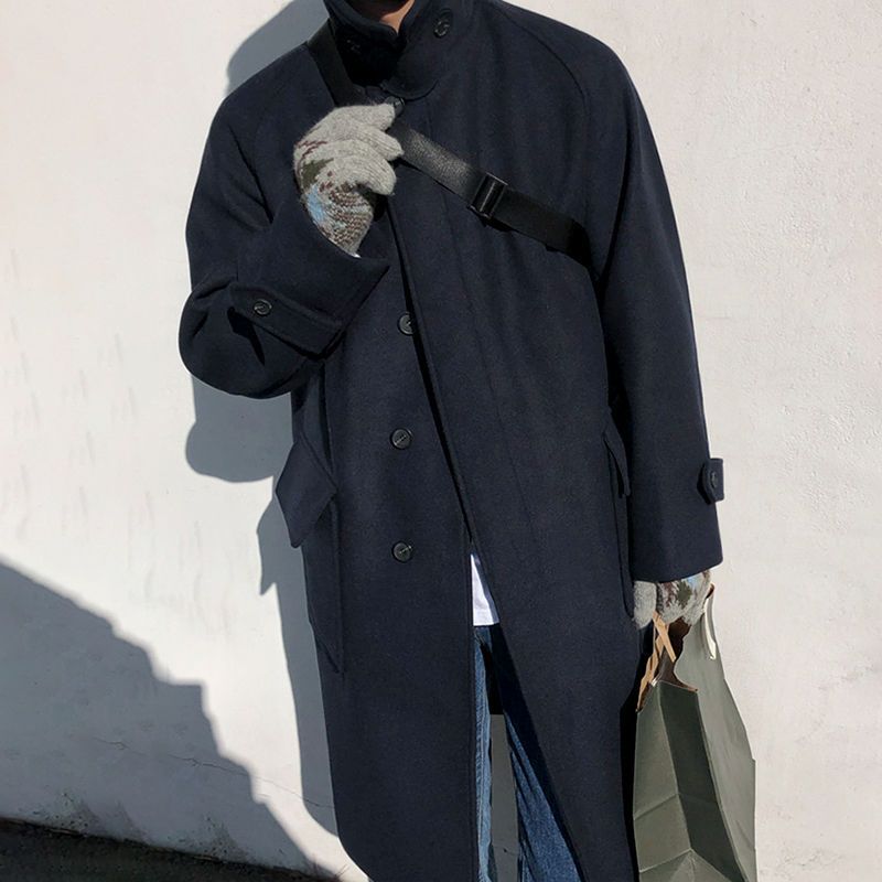 British Style Trench Coat Woolen Cloth