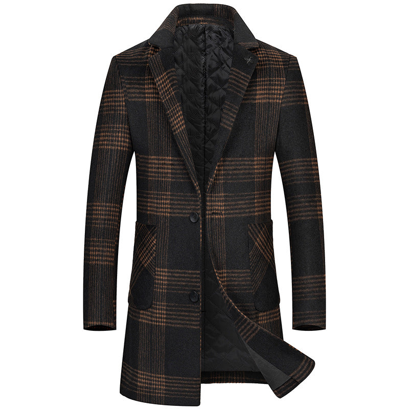 Men's Mid-length Woolen Coat