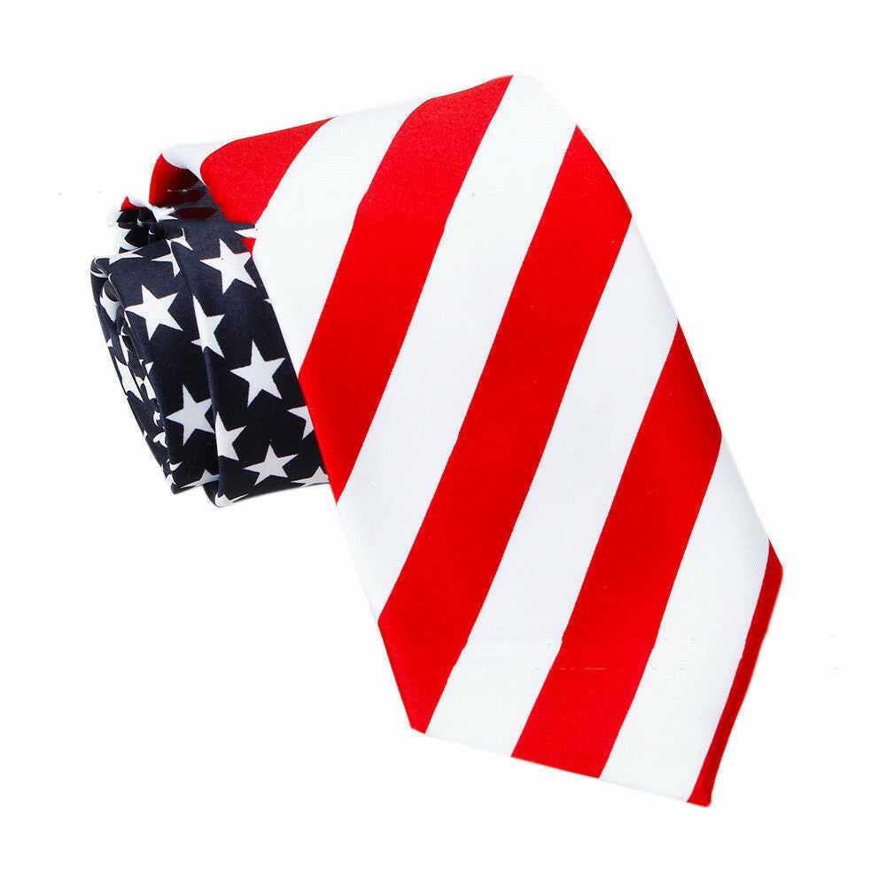 Europe And America Cross Border Hot-selling New Products Spot US Independence Day US Flag Patterned Tie