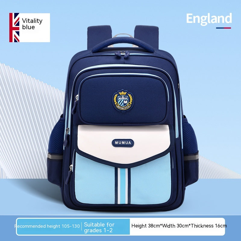 Primary School Student Waterproof Spine Protection Waist Support Large Capacity Backpack Oxford Cloth For Boys And Girls