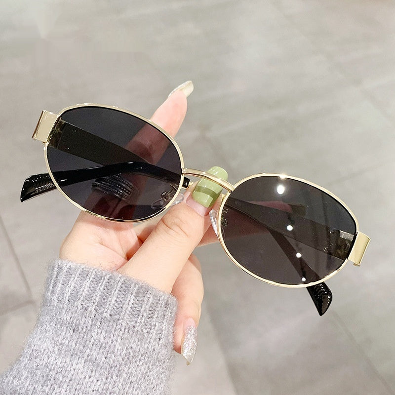 Sunglasses Punk Style Retro Glasses Oval Metal Sunglasses