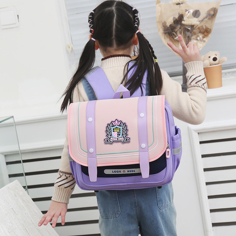 Elementary School Student Schoolbag British Style Boys And Girls Burden Reduction Children Backpack