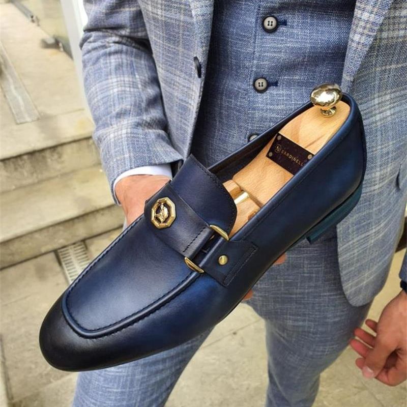 Large Size Business Shoes Men's British Style Fashion Polished Loafers Pure Color Lazy Shoes Men