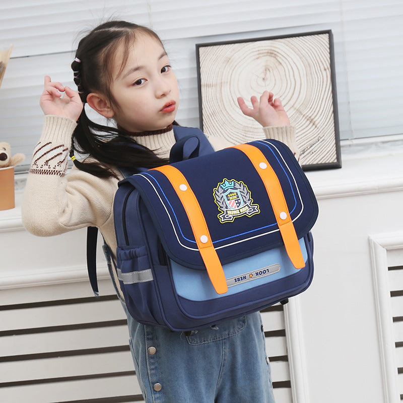 Elementary School Student Schoolbag British Style Boys And Girls Burden Reduction Children Backpack