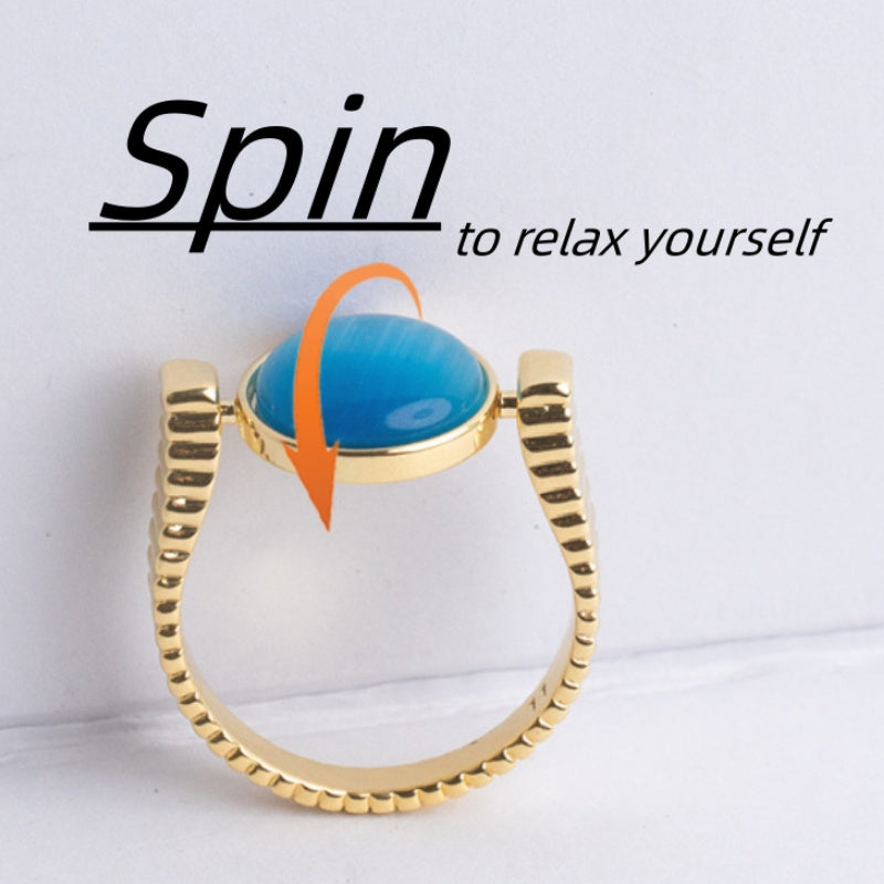 Original Fidget Spinner Rings Natural Stone Rings Replaceable Spinners For Anxiety And Stress Relief Jewelry Gifts