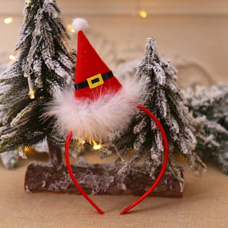 Christmas Decorations Fluff Antlers Bell Head Buckle Headband