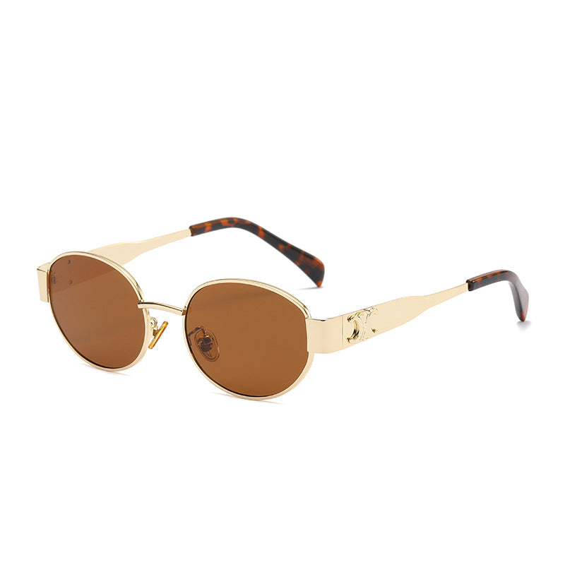 Sunglasses Punk Style Retro Glasses Oval Metal Sunglasses