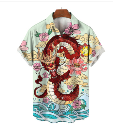 Men's Short Sleeve Shirt Top 3D Digital Printing